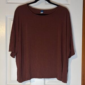 Old Navy Women's Oversized Brown Short Sleeve Top